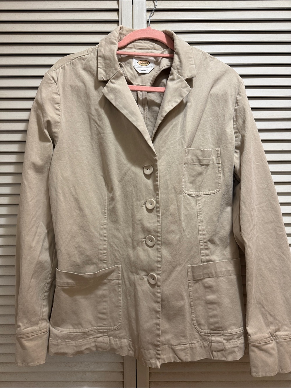 Talbots Cream Button-Front Blazer Jacket